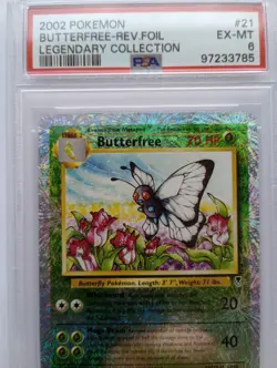 Pokemon 1x Butterfree - Legendary Collection Reverse Holo - #21 - PSA 6 - Image 2