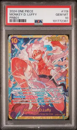 Monkey D Luffy OP05-119 SEC PRB01 One Piece Card Gem Mint (PSA 10) English - Image 1