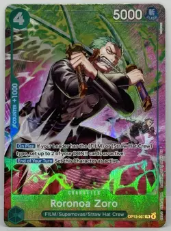 Roronoa Zoro OP13-037 TR Foil - One Piece OP15 - Adventure On Kami's Island Eng - Image 1