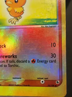 Pokemon TORCHIC 73/109 REVERSE HOLO EX Ruby & Sapphire 2003 Nintendo Game Card - Image 3