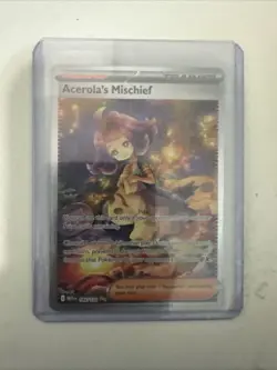 Acerola's Mischief Trainer Card Pokemon TCG Supporter Holo Mint Condition - Image 1