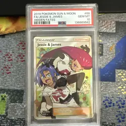 Pokemon TCG Jessie & James Hidden Fates Holo Full Art Ultra Rare Card 68/68 - Image 1