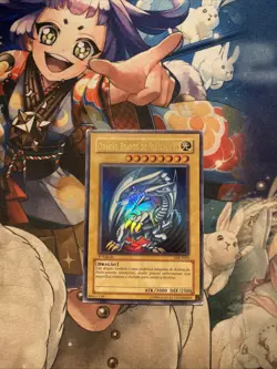 Blue-Eyes White Dragon - DIK-P001 *Portuguese* Ultra Rare 1st ed HP Yugioh Card - Image 1