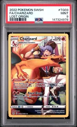 PSA 9 Charizard TG03 SWSH11: Lost Origin Trainer Gallery Ultra Rare Pokemon Card - Image 1