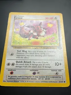 Eevee 51/64 Jungle Set Non-Holo Pokemon Card 1999 WOTC Authentic - Image 2