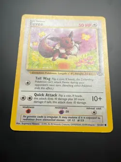 Eevee 51/64 Jungle Set Non-Holo Pokemon Card 1999 WOTC Authentic - Image 3