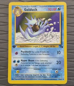 1st Edition Golduck Fossil 35/62 WotC Pokemon Card NM - Image 1