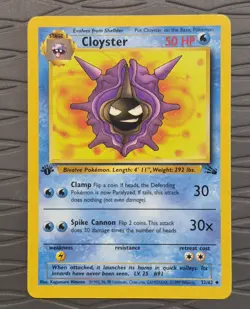 Cloyster 32/62 Fossil 1st Edition WotC Pokemon Card NM - Image 1