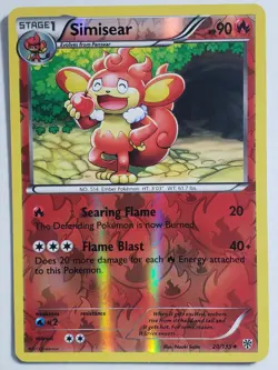 REVERSE HOLO Simisear 20/135 VLP / NM - Plasma Storm Pokemon Card - Naoki Saito - Image 1