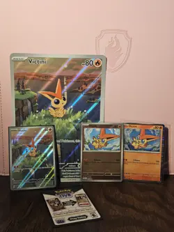 Victini Pokemon Card Lot (4 Cards) – Jumbo Promo 208, Holo & Poke Ball + Code - Image 1