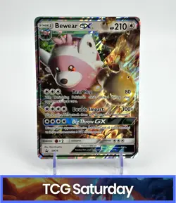 POKEMON BLACK STAR PROMO #SM34 BEWEAR GX JUMBO CARD - Image 1