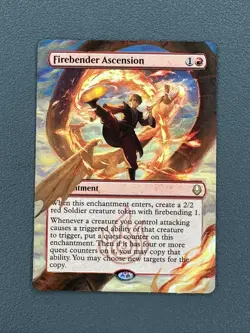 Firebender Ascension MTG Avatar The Last Airbender Hand Painted Full Altered Art - Image 1