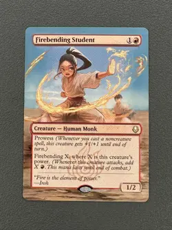 Firebending Student MTG Avatar: The Last Airbender Hand Painted Full Altered Art - Image 1