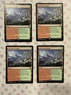 Magic the Gathering Wooded Foothills Land Khans of Tarkir KTK LP Rare Playset - Image 1