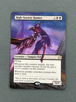 High-Society Hunter MTG Foundations Hand Painted Borderless Extended Altered Art - Image 1