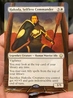 Hakoda, Selfless Commander MTG The Last Airbender Hand Painted Altered Art Tentz - Image 2