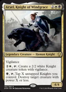 Aryel, Knight of Windgrace -Foil Light Play MTG Dominaria - Image 1