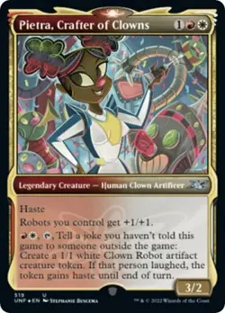 Pietra, Crafter of Clowns (Showcase) (Galaxy Foil) -Foil Near Mint MTG Unfinity - Image 1