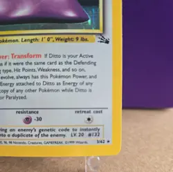 Ditto 3/62 Fossil Holo Vintage Pokemon 1999 Wizards of the Coast LP/MP - Image 4