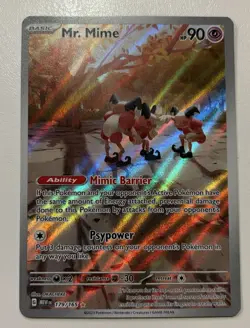 Pokemon Mr. Mime 179/165 Scarlet & Violet 151 Illustration Rare Full Art Holo - Image 1