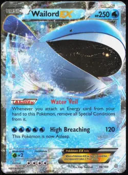 Wailord EX 38/160 XY - Primal Clash Ultra Rare NM Pokemon TCG - Image 1