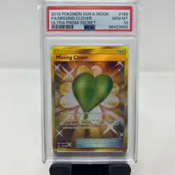 Pokemon Missing Clover 2018 Sun & Moon FA Ultra Prism Secret Rare 168/156 PSA 10 - Image 1