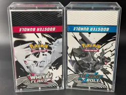 2x Pokemon SV10.5 Black Bolt White Flare Sealed Booster Bundle Display W/Acrylic - Image 1
