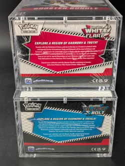 2x Pokemon SV10.5 Black Bolt White Flare Sealed Booster Bundle Display W/Acrylic - Image 3