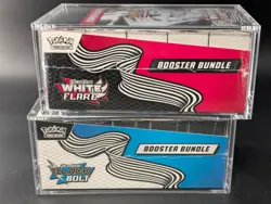 2x Pokemon SV10.5 Black Bolt White Flare Sealed Booster Bundle Display W/Acrylic - Image 4