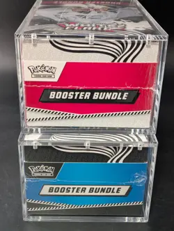 2x Pokemon SV10.5 Black Bolt White Flare Sealed Booster Bundle Display W/Acrylic - Image 5