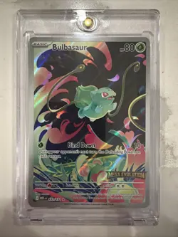 Bulbasaur Mega Evolution Stamped 133/132 Illustration Rare Pokemon Box Topper - Image 1