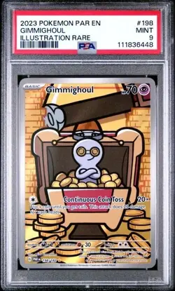 GIMMIGHOUL #198/182 PSA 9 • 2023 Illustration Rare Pokemon TCG Paradox Rift - Image 1