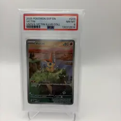 2025 Pokemon SVP EN-SV BLACK STAR PROMO #208 VICTINI - PSA MINT 8 - Image 1