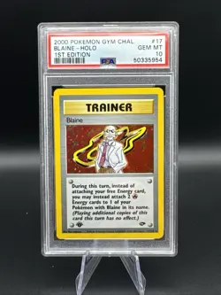 2000 Pokemon Gym Challenge 1st Edition Holo Blaine #17 PSA 10 GEM MINT - Image 1
