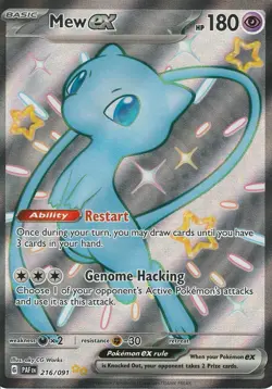 Pokemon Mew ex Full Art Holo Shiny Ultra Rare 216/091 SV: Paldean Fates - Image 1