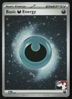 Pokemon Basic Darkness Energy MEE: 007 Prize Pack Series 8 Cosmos Holo - NM - Image 1