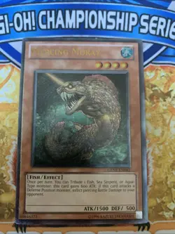 Yugioh Piercing Moray GENF-EN082 Ultimate Rare NM slight foil shift misprint - Image 1