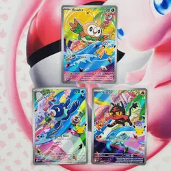 Rowlett 043 + Litten 044 + Popplio 045 - First Partner Pokemon Cards - #L50 - Image 1
