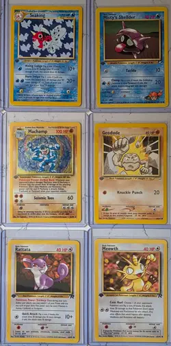 Vintage Pokemon Card Lot WOTC + 1st Edition Holo Machamp Base Set Water Cards - Image 3