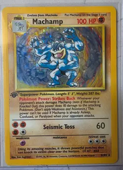 Vintage Pokemon Card Lot WOTC + 1st Edition Holo Machamp Base Set Water Cards - Image 5