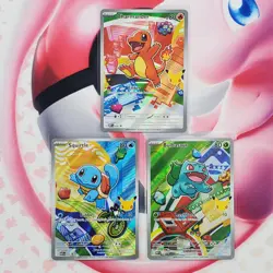 Charmander 038 + Squirtle 039 + Bulbasaur 037 - First Partner Pokemon Cards #L49 - Image 1