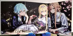 Genki Parade 3 SAO Trifold Waifu Card Anime Goddess Story Asuna & Alice & Shino - Image 1