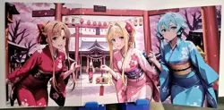 Genki Parade 3 SAO Trifold Waifu Card Anime Goddess Story Asuna & Alice & Shino - Image 2