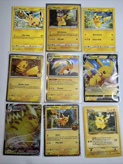 Pokemon TCG Pikachu & Raichu Mixed Card Lot (17 Cards) Pictured - Image 1