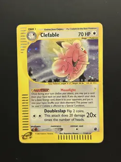 2002 Clefable - 7/165 - Pokemon Expedition Holo Rare Card Vintage - Image 1