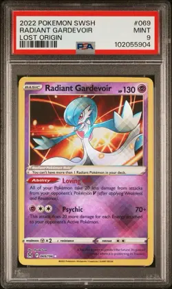 2022 Pokemon Lost Origin # 069 Radiant Gardevoir PSA 9 Card MINT! Free Shipping! - Image 1