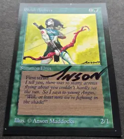SIGNED MtG Magic Anson Maddocks _ Beta CE _ Artist Proof _ ELVISH ARCHERS _1/50! - Image 3