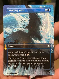 Crashing Wave MTG Avatar: The Last Airbender Hand Painted Full Altered Art Tentz - Image 1