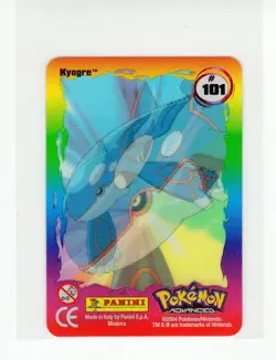 Pokemon Advanced Kyogre #101 Panini Card Italy Lenticular (TLB) - Image 2