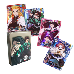 50PCS/Box Demon Slayer TCG Card Game – Shining Manga Colorful Flash Cards Sealed - Image 1